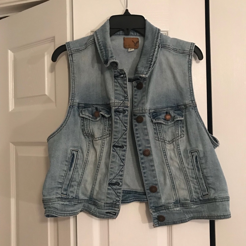 American Eagle Jean Jacket Vest